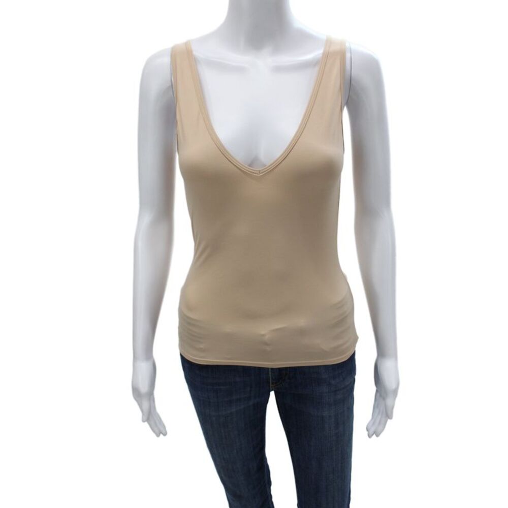 Collette Dinnigan Women Shaping Sleeveless V-Neck Camisole Beige Size S